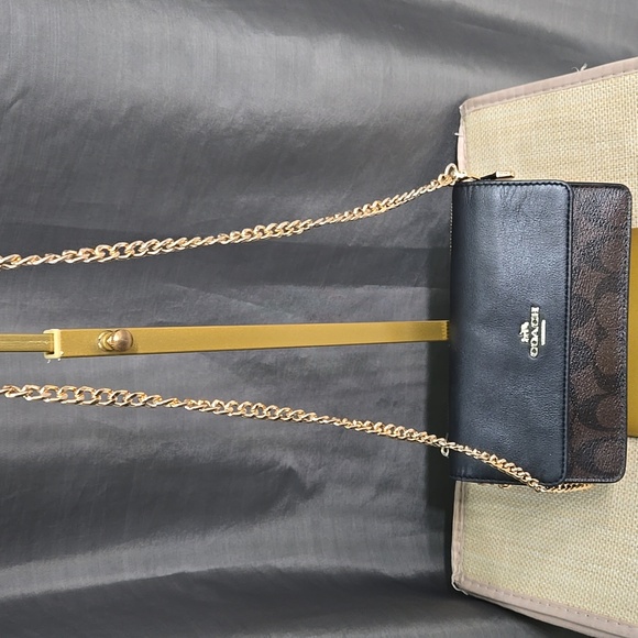 Coach Black and Brown Clutch/Crossbody Bag EUC - Picture 2 of 14